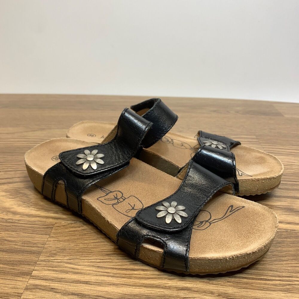 Josef Seibel Women's Tonga 04 Slides Sandals Black 38 US 7 Leather